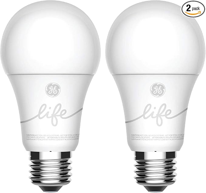 GE Lighting CYNC Smart Light Bulbs, Bluetooth Enabled, Alexa and Google Home Compatible, Soft White (2Pack), Packaging May Vary