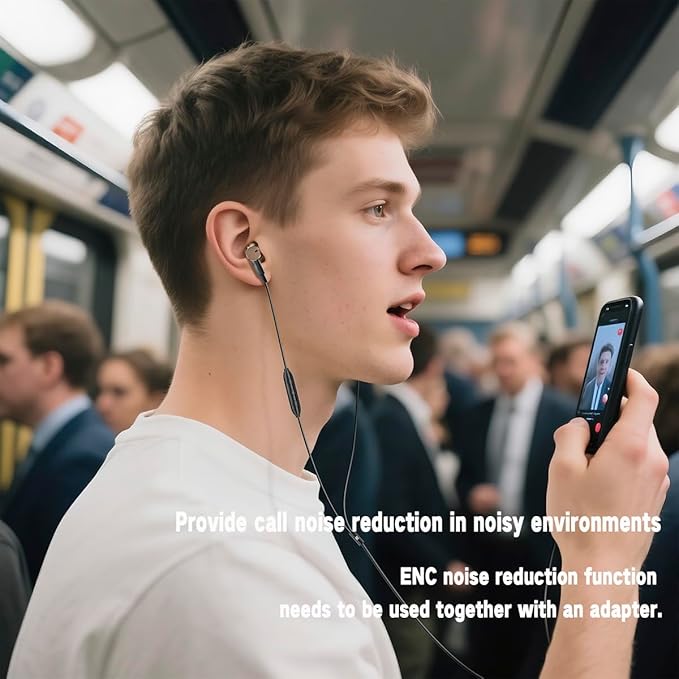 Wired Earbud In Ear Headphones With Mic Noise-canceling Call,Deep bass Hi-Fi Noise Cancellation Earbuds Wired Immersive Bass Dual-unit Earphones compatible with iPhone 15 16 17 Pro Max Air Android etc