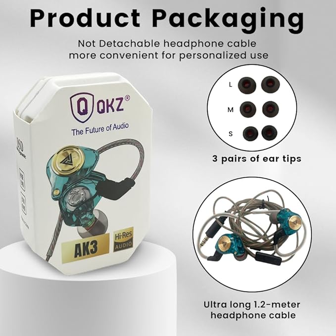 Wired Gaming Earbuds, Ak3file in Ear Monitors, Deep Bass Sound Wired Earbuds, HiFi in Ear Headphones with 1DD 10mm Dynamic Driver, IEM for Music Gaming Video Calling (Green)