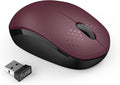 seenda Wireless Mouse for Laptop, 2.4G Noiseless Mouse with USB Receiver - Optical Tracking Portable Computer Mice for Chromebook, PC, Tablet, Windows System, 24 Months Battery Life - Red&Black
