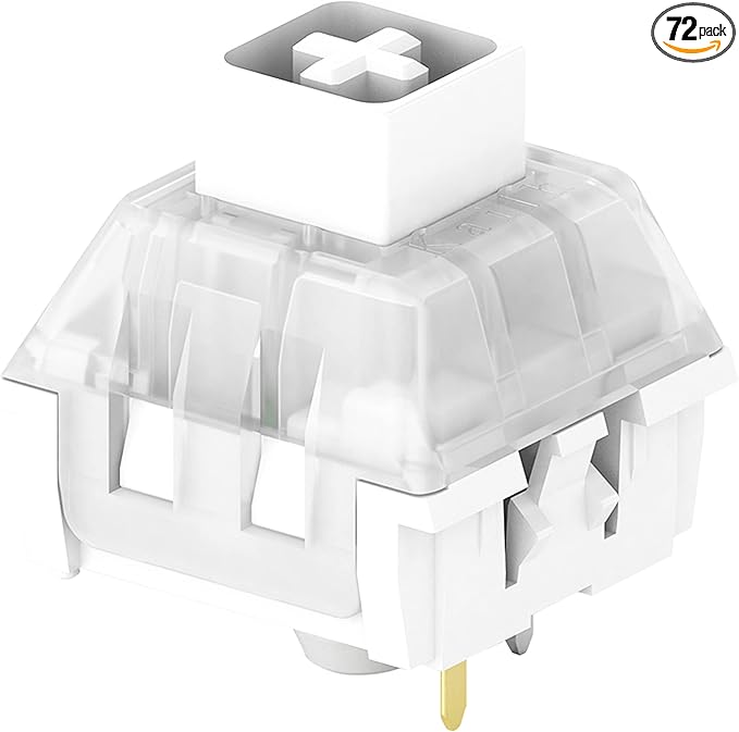 Kailh Box White Clicky Switch Mechanical Keyboard Switches for Gaming & Typing | Hot-Swappable, Dustproof, 3-Pin & 5-Pin Compatible（72pcs）