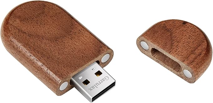 USB Flash Drive, 8GB Wooden USB2.0 High Speed USB Thumb Drives Memory Stick Pen Date Storage Stick Pendrive (Walunt Ellipse)