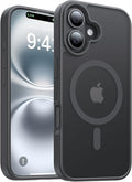 Magnetic for iPhone 16 Case, [Compatible with MagSafe][Military-Grade Drop Protection][Anti-Yellowing] Shockproof Protective Translucent Matte Cover for iPhone 16 Phone Case,Gray