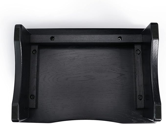 CONSDAN Foot Rest, Ergonomic Footrest for Under Desk at Work, Nursing Foot Stool, Natural Solid Wood Non-Slip Slanted Top Foot Stool for Office/Standing Desk (Black Color)