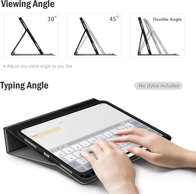 Antbox for iPad Pro 11 Inch Case M5 2025/M4 2024, Built-in Pencil Holder, Fully Supports Pencil Pro/USB-C, Auto Sleep/Wake Function Vegan Leather (Black)