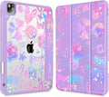 Tuiklol for iPad Pro 11 Inch 4th / 3rd / 2nd / 1st Gen (2022 2021 2020 2018) Case -Built-in Pencil Holder Shockproof Cover Clear Transparent Back Shell with Auto Wake/Sleep, Fun Emotions Purple