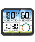 VOCOO Digital Indoor Room Thermometer - 5.8'' Extra Large Display Temperature Humidity Sensor with Accurate Temp Humidity Gauge Monitor, Calibration, Max & Min Records, Comfort, Backlit, Date & Clock