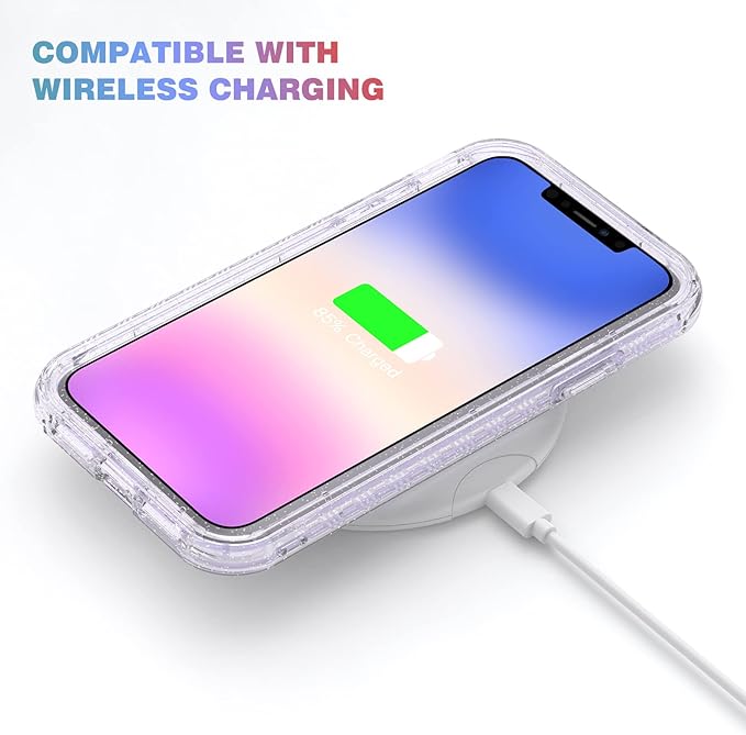 Diaclara Compatible with iPhone 11 Case, Full Body Rugged with Built-in Touch Sensitive Anti-Scratch Screen Protector, Soft TPU Bumper Case Clear Compatible with iPhone 11 6.1" (Clear Glitter)