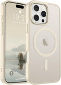 SUPFINE Magnetic for iPhone 16 Pro Max Case (Compatible with MagSafe) (Military Grade Drop Protection) Slim Translucent Matte Shockproof with Anti-Fingerprint Phone Case,Antique White