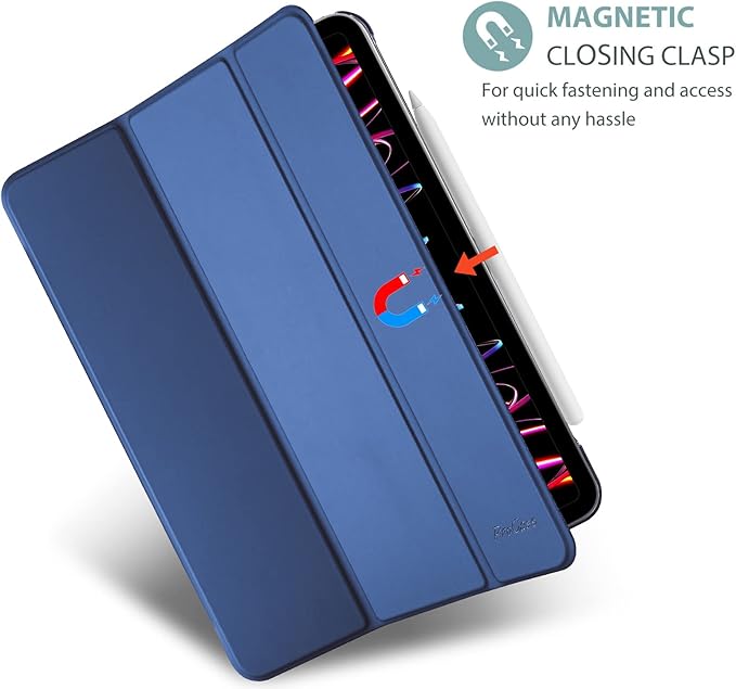 ProCase Smart Case for iPad Pro 12.9 2022/2021/2020/2018, Slim Stand Hard Back Shell Smart Cover for iPad Pro 12.9" 6th Gen/5th Gen/4th Gen/3rd Gen -Navy