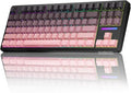 AUSDOM H87 Wireless Mechanical Gaming Keyboard: 10000mAh Battery 2.4G/BT5.3/USB-C Hot Swappable Custom Keyboard with RGB Backlit, Side Printed PBT Keycaps, 15-Layer Gasket Structure, Black Pink