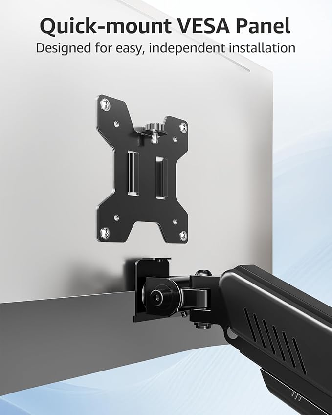 MOUNTUP Single Monitor Wall Mount for Max 32 Inch Computer Screen, Fully Adjustable Monitor Arm, Wall Mount Monitors Holder Support 4.4-19.8lbs Display, VESA Bracket Fit 75x75mm, 100x100mm