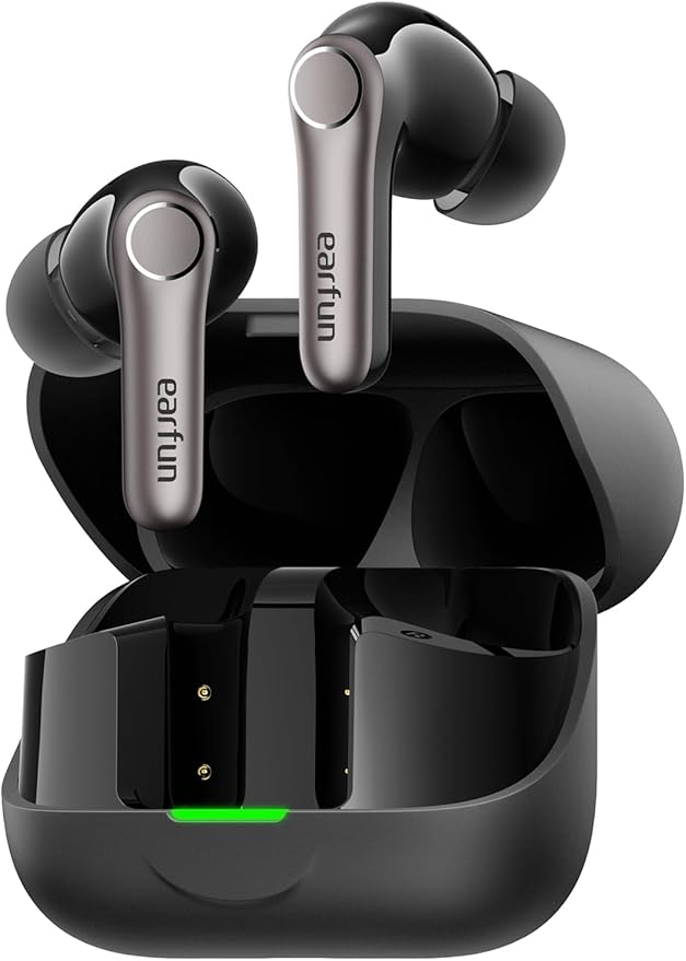 EarFun Air Pro 4+ Adaptive Noise Cancelling Wireless Earbuds, Qualcomm aptX Lossless, Dual Drivers, Translation Earbuds, Snapdragon Sound, 6 Mics AI Clear Calls, Hi-Res Sound, LDAC, Bluetooth 6.0, 54H