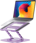 AOEVI Adjustable Laptop Stand with 360 Rotating Base, Computer Ergonimic Foldable Laptop Riser for Desk Compatible with MacBook Pro/Air Notebook up to 16 Inches, Purple