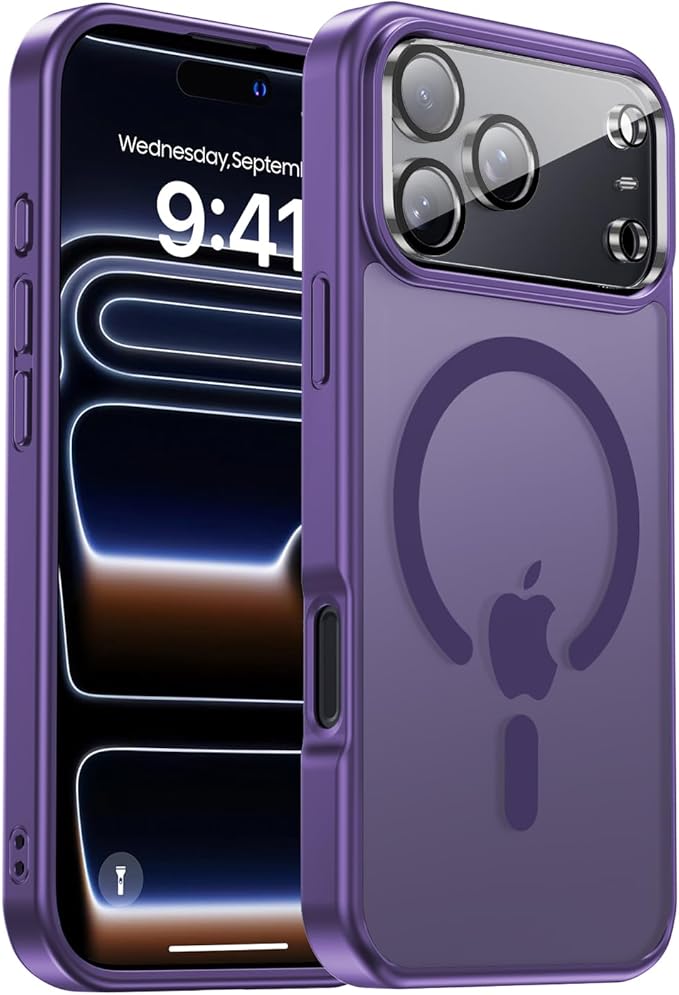 for iPhone 17 Pro Max case with Camera Lens Protector [10Ft Military-Grade Protection] Compatible with fit MagSafe Shockproof Cover Phone case for iPhone 17 Pro max 6.9 inch,Deep Purple