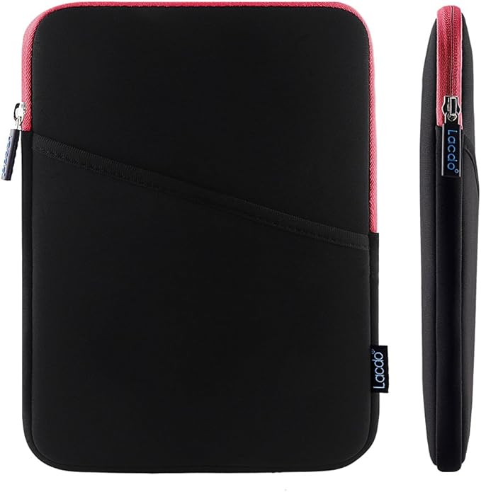Lacdo iPad mini Sleeve, iPad mini 7 Case, Shockproof Tablet Sleeve Case Compatible with iPad mini 7 6 5 4 3 2 / Samsung Galaxy Tab A7 Lite 8.7" / Galaxy Tab A 8.0" Protective Tablet Bag, Red/Black