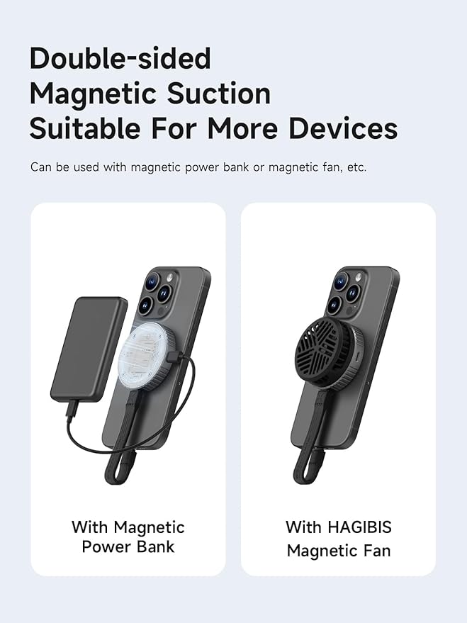 Hagibis Magnetic M.2 2230 NVMe SSD Enclosure with Magsafe for iPhone 17 16 15 Pro Max ProRes, USB C 3.2 10Gbps to NVMe Adapter, Aluminum External SSD Case for MacBook, iPad Pro, Android (MC100 Lite)