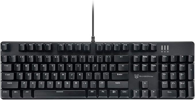 Merdia Mechanical Keyboard Gaming Keyboard | Red Switch, White Backlit Keyboard | 104 Keys US Layout | Wired Gaming Keyboard | Hot Swappable Mechanical Keyboard | PC Gaming Keyboards (Black)