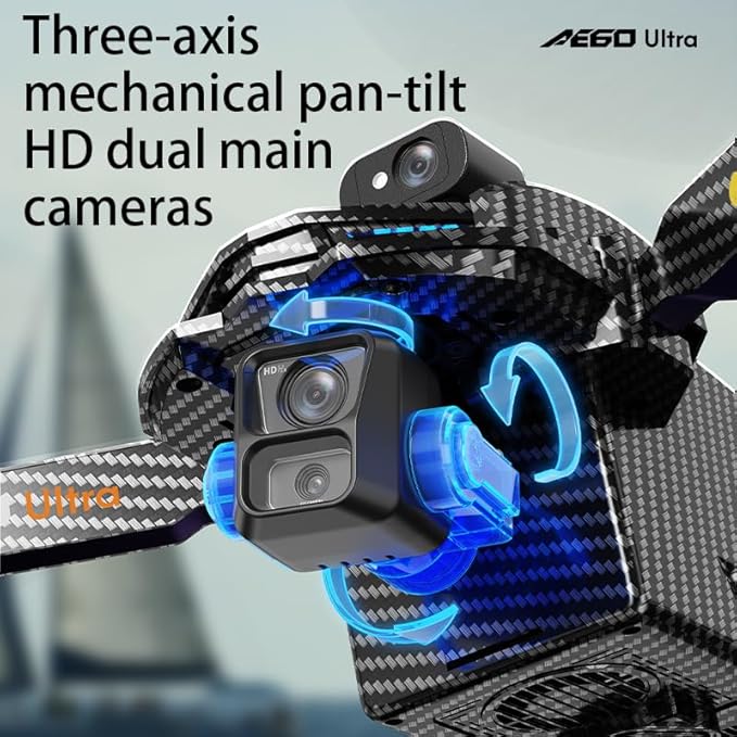 AE60 Drone with Camera 4K for Adults & Beginners, GPS Drone with 3-Axis Gimbal, 1.3lb Payload Release and Drop, 1968FT Long Range, 45 Min Flight Time, 360° Obstacle Avoidance, Night Vision FPV Drone with 7.2" Screen Controller, Foldable (2 Batteries)