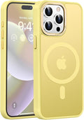 Newfuture Magnetic for iPhone 15 Pro Case [Compatible with Magsafe] [Military Grade Drop Protection] Translucent Matte Anti-Fingerprint Shockproof Phone Case for iPhone 15 Pro 6.1 inch, Yellow