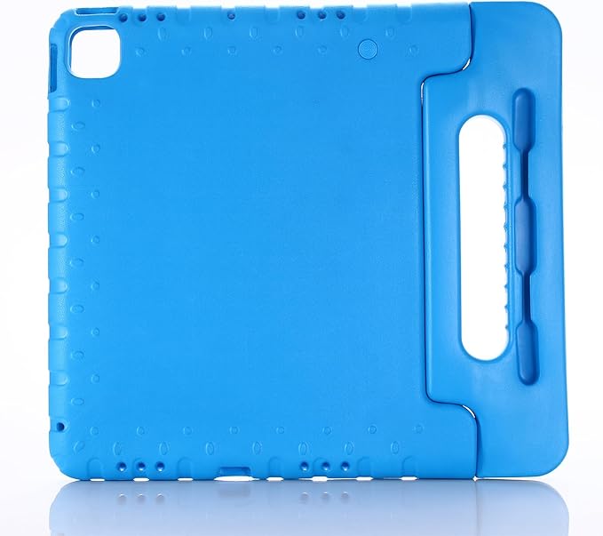Kids Case for iPad Pro 13" 2025 (M5) 2024 (M4) & iPad Air 13" M4 M3 M2 Shockproof Case with Pencil Holder, Techcircle Handle Stand Light EVA Foam Bumper Protective Rugged Child Proof Cover, Blue