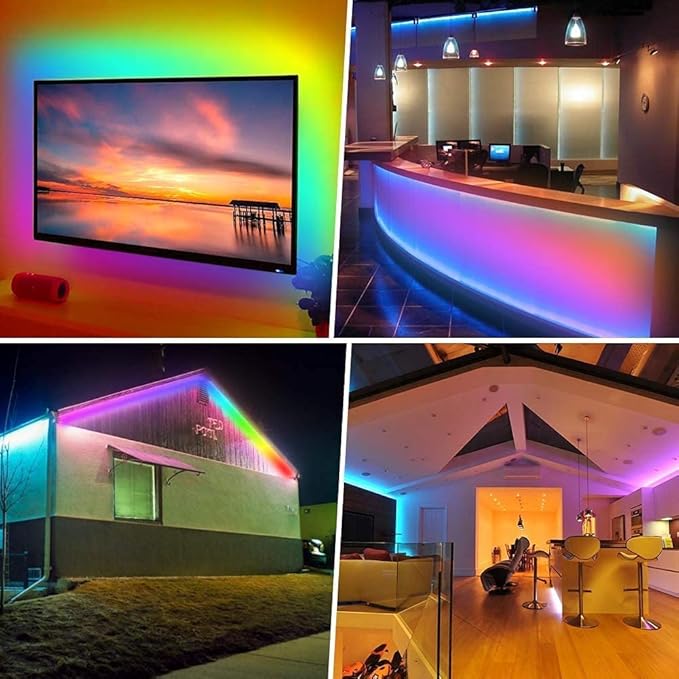 WS2812B LED Strip Individual Addressable Light Full Color SMD 5050 RGB Pixel Strip DC5V (30Pixels/m 150Pixels 16.4FT 150LEDS Non-Waterproof, White PCB)
