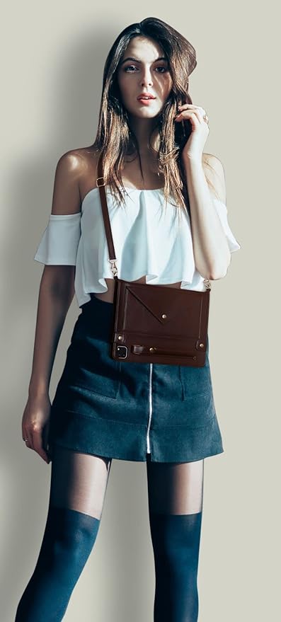 Handbag Case for iPad Pro 11" 2022/2021/2020 & iPad Air 11" M3 M2, Techcircle Folio Stand PU Leather Hand Strap Protective Cover, Crossbody Pencil Holder Card Slots Wallet Case, Dark Brown