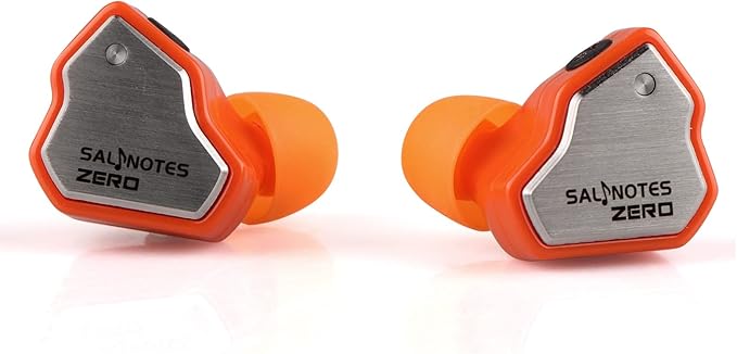 Linsoul 7Hz Salnotes Zero HiFi 10mm Dynamic Driver in-Ear Earphone IEM with Metal Composite Diaphragm Stainless Steel Faceplate Detachable 2Pin OFC Cable (Orange, with Mic, 3.5mm)