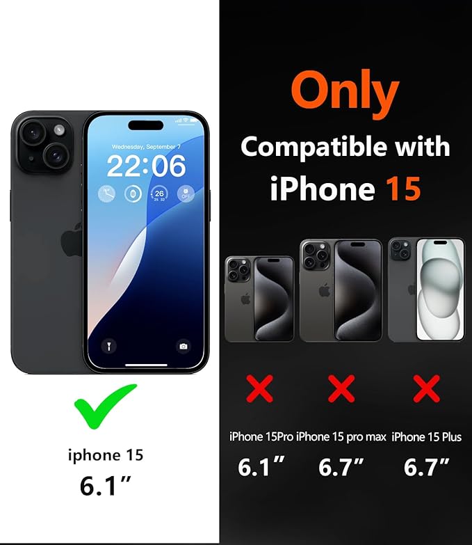 Diverbox for iPhone 15 Case [Compatible with MagSafe] [Shockproof] [Dropproof] [with Screen Protector ] Heavy Duty Protection Phone Case Cover for Apple iPhone 15 2023 6.1 inch (Blue)