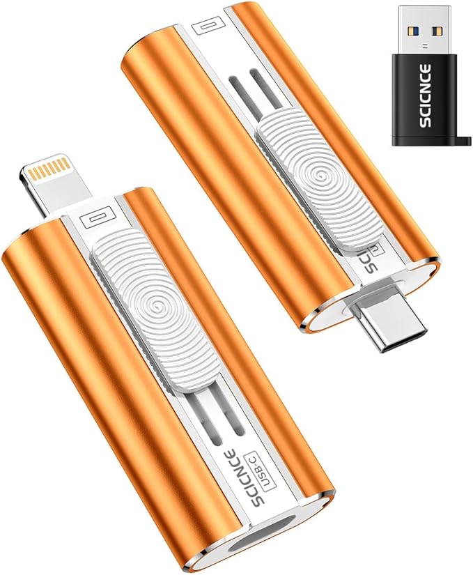256GB Flash Drive Intended for Phone, USB External Memory Stick Storage Backup for Photos Videos, Plug and Play No APP Required, Compatible with iPhone iPad Android and PCs (1 Pack-Orange)