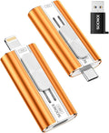 256GB Flash Drive Intended for Phone, USB External Memory Stick Storage Backup for Photos Videos, Plug and Play No APP Required, Compatible with iPhone iPad Android and PCs (1 Pack-Orange)
