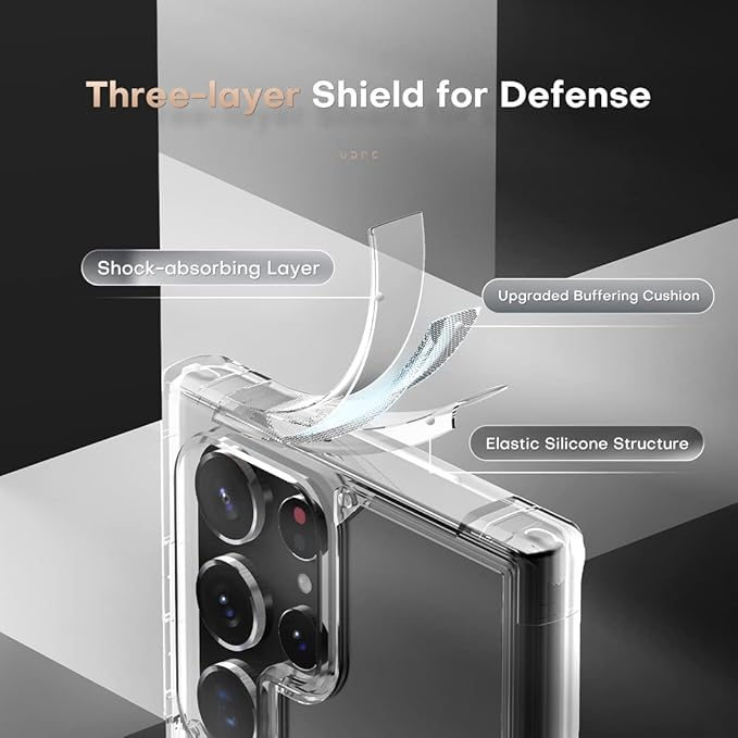 TOCOL for Samsung Galaxy S22 Ultra Case, Translucent Matte Hard Back [Military Grade Shockproof] [Anti-Scratch & Anti-Fingerprint] Slim Fit Protective Cover for Galaxy S22 Ultra Case 6.8'', Clear
