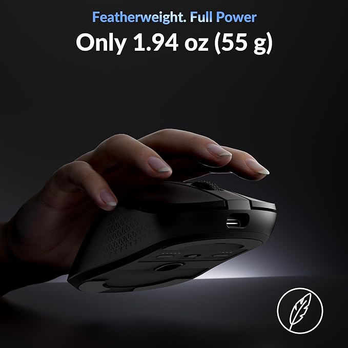 Keychron M3 Mini 8K Wireless Bluetooth 5.3/2.4 GHz/Wired Optical Mouse, Ultra-Lightweight 55g Programmable PixArt 3950 Sensor with up to 30,000 DPI/ 750 IPS for Windows Mac Linux - Black