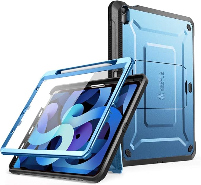 SUPCASE Unicorn Beetle Pro Series Case Designed for iPad Air 4 (2020) 10.9 Inch, with Pencil Holder & Built-in Screen Protector Full-Body Rugged Heavy Duty Case (Slate Blue)