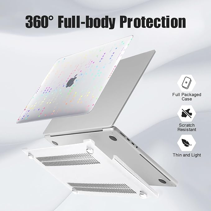 DTangLsm for MacBook Pro 14 inch Case 2026 M5, 2025-2021 M4 M3 M2 M1 A3426 A3427 A3434 A3112 A3185 A3401 A2918 A2992 A2779 A2442, Plastic Hard Cover for MacBook Pro 14 Case&Keyboard Skin, Squares