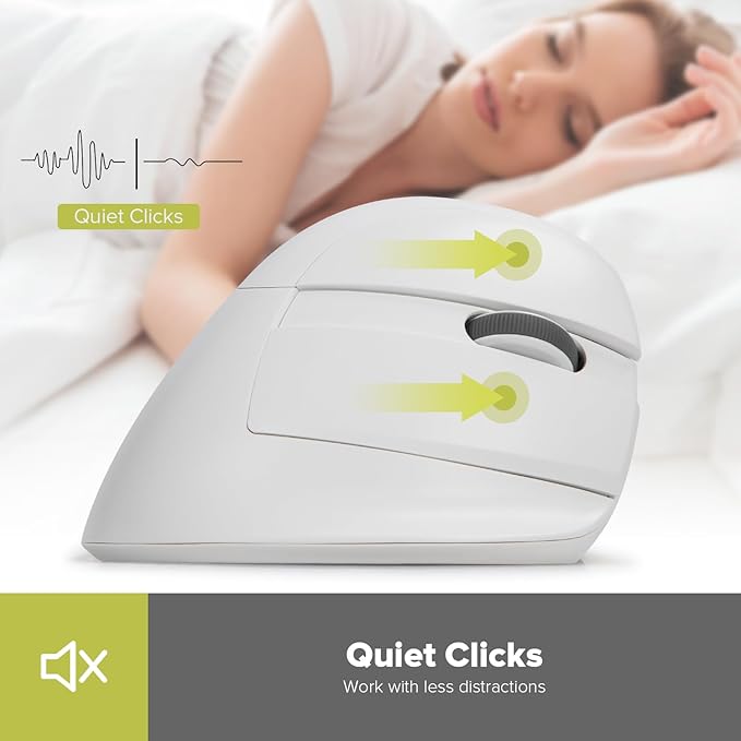 DELUX Wireless Ergonomic Mouse, Vertical Mouse for Small Hand, Silent Click Ergonomic Mouse, Up to 4000 DPI, 6 Buttons, BT 5.0/2.4G Dual Mode, for Carpal Tunnel, for Laptop/PC (M618MINI DB-White)