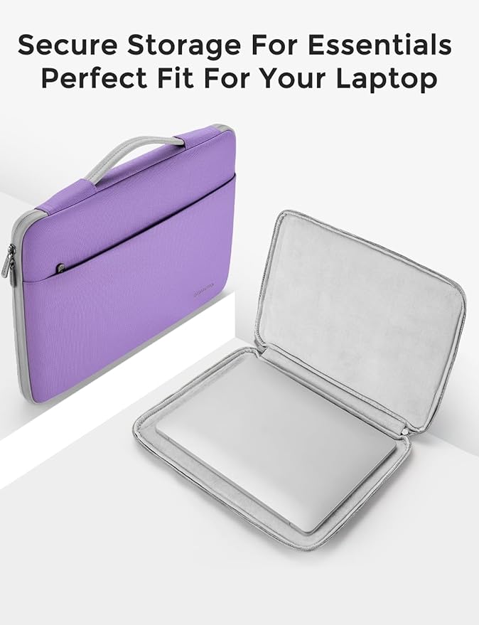 DOMISO 15.6 inch Laptop Case Sleeve Protective Cover Compatible with 16 inch MacBook Pro M4 M3 M2/Pro Max,15.6-16 inch HP Dell ASUS Lenovo Chromebook,Waterproof Computer Cases Bag with Handle,Purple