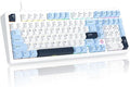 FIRSTBLOOD ONLY GAME. AK980 101-Key Hot-Swappable Mechanical Keyboard, Gasket Mount RGB Backlit, Programmable Macro, Full N-Key Rollover, with Dreamscape Linear Switches (Glacier Blue)