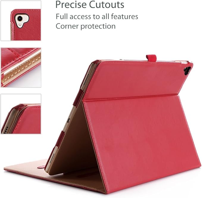 ProCase for iPad Pro 12.9 2017/2015 Case (1st & 2nd Generation), Stand Folio Case Cover for iPad Pro 12.9 Inch (Old Model 2017/2015), with Multiple Viewing Angles, Pencil Holder -Red