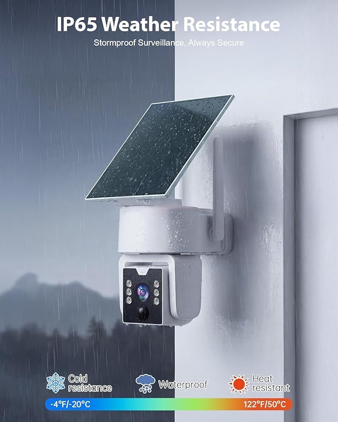 5G & 2.4G Wi-Fi Outdoor Camera Wireless,Solar Security Cameras Wireless Outdoor, 2K 360° PTZ Camera, Solar/Battery Powered, PIR Human Detection, Color Night Vision,Two-Way Voice Calling, Alexa