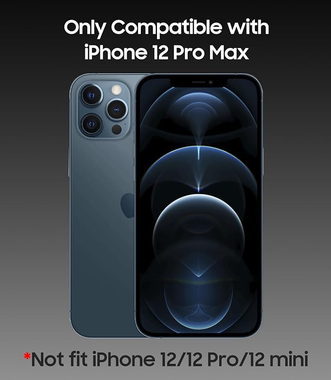 MAKAVO Magnetic for iPhone 12 Pro Max Case, Compatible with MagSafe, Built-in Camera Lens Protector, Logo View, Military Grade Drop Proof Phone Case Cover, Sierra Blue