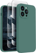 FireNova Designed for iPhone 14 Pro Max Case, Silicone Upgraded [Camera Protection] Case, Soft Anti-Scratch Microfiber Lining Inside, 6.7 inch, Midnight Green