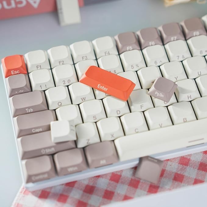 GATERON Dune Low Profile Keycaps, Nature Series PBT Keycaps 135 Keys Set Custom Keycap Set, Universal Compatiability for 100%, 75%, 65%, 60% Low Profile MX Mechanical Magnetic Gaming Keyboard (Dune)