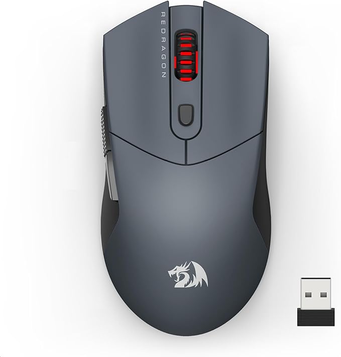 Redragon Wireless Gaming Mouse, Ultra-Light 26K DPI Gaming Mouse Tri-Mode Bluetooth Mouse Ergonomic Natural Grip Build, Full Programmable Buttons, Software Supports DIY Keybinds