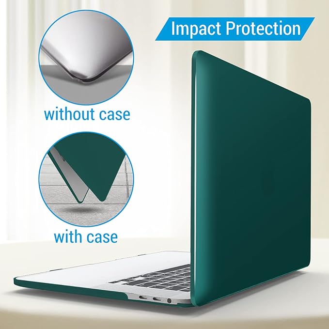 IBENZER Compatible with MacBook Pro 16 Inch Case A2141 Release 2020 2019, Hard Shell Case with Keyboard Cover & Type C Adapter for Old Version Mac Pro 16’’, Quetzal Green, T16QUGN+1TC