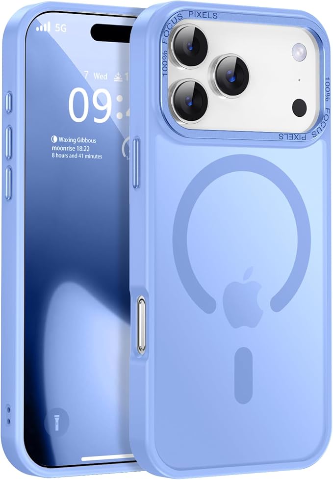 Newfuture Magnetic for iPhone 17 Pro Case [Compatible with Magsafe] [Military Grade Drop Protection] Translucent Matte Anti-Scratch Shockproof Protective Phone Cover 6.3 Inch, Blue
