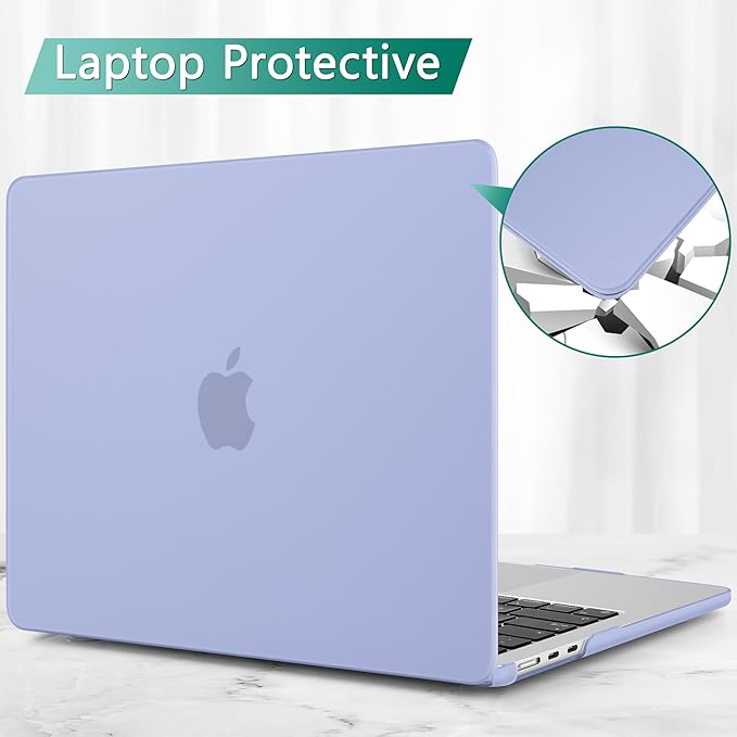 May Chen Case for MacBook Air 13/13.6-inch (M5/M4/M3/M2, 2022-2026 Models A3449 A3240 A3113 A2681), Lightweight | Closes Seamlessly | Ideal for Work Hard Shell Case, Airy Blue A+