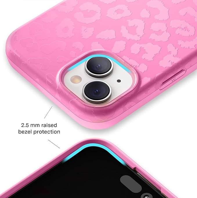 VELVET CAVIAR Case for iPhone 15 | Compatible with MagSafe | 10ft Drop Tested | Protective Designer Cases | Hot Pink Leopard