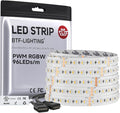 BTF-LIGHTING UL Listed RGBW LED Strip Lights,5050 4 Colors in 1 RGB + 2700K-3000K Warm White,24V DC,16.4ft/5m 96LEDs/m 12mm White PCB, IP30 for Home Decoration(No Adapter or Controller)
