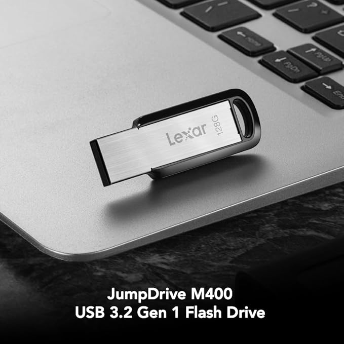 Lexar 128GB JumpDrive M400 USB 3.2 Gen 1 Flash Drive for Storage Expansion and Backup, Up To 150MB/s Read, Black (LJDM400128G-BNBNU)